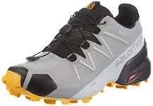 Salomon Men's Speedcross 5 Gore-TEX Trail Running Shoes, Monument/Black/Saffron, 10