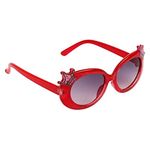 SHOP FRENZY Unisex Cat Eye Sunglasses Red Frame Black Lens - Pack of 1