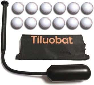 Tiluobat Baseball Hitting Trainer Set - Included 12 White Training Balls Train Batting Skills with Centrifugal Force & Rope Baseball Swing bat