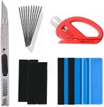 Car Wrap Vinyl Tools Kit,Vehicle Vinyl Wrap Window Tint Film Tool Kit,19 Film Wrapping Carbon Fibre Squeegee Safety Cutter - Includes Carbon Fibre Squeegees, Safety Cutter, and Bubble Remover