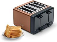 Bosch DesignLine Plus TAT4P449GB 4 Slot Stainless Steel Toaster with Variable Controls - Copper