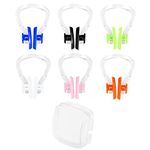 ILLUVA Nose Clips Swimming, 6 Pcs Silicone Swim Nose Protector Plugs with Case for Adults & Beginners