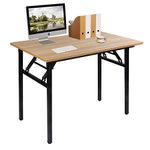 Need Computer Desk 39.3inches Foldable Computer Table with BIFMA Certification Writing Desk Folding Table Office Desk, Teak&Black, AC5BB-100-CA