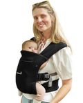 GROWNSY Baby Carrier Newborn to Toddler, Cozy Baby Wrap Carrier, Ergonomic Newborn Carrier with Head Support (Black)