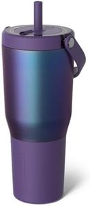 BrüMate Resa 35oz 100% Leakproof Travel Tumbler w/Handle & Straw | Flexible SoftSip Straw | Silicone Sleeve for Durability | Stainless Steel | Cup Holder & Travel Friendly Water Bottle (Dark Aura)