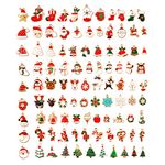 AIEX Christmas Charms Christmas Enamel Charms Bulk Snowman Elk Various Patterns for Jewellery Making Earrings DIY Necklace Bracelet Crafts, Zinc