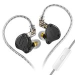 KZ Acoustics KZ ZS10 Pro X Wired IEM In Ear Earphone with Mic, High-Performance 1 Dynamic Driver 4 Balanced Armature Noise Isolation with Tangle free 2Pin Detachable Cable with Leatherette Case(Black)