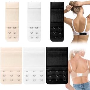 6 Piezas Extensor Sujetador 3 Ganchos Elástico Extensor de Sujetador Elástico Extensores de Sujetador para Mujer Correa de Extensión del Sujetador Alargador Sujetador 3 Corchetes 2 Corchetes