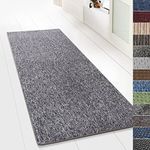 KARAT Design Carpet Runner Rug Floor Mat, Non Slip Floor Runner for Hallway Kitchen Bedroom Living Room, Vintage Classic Modern Design Carpet Rug (80 x 350 cm, Turbo - Grey)