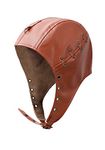 FURPHI Steampunk Women's Aviator Hat with Ear Flaps Brown PU Leather Cap, Brown, One Size