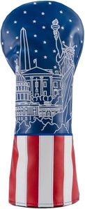 Buried Lies Golf Club Covers, USA Driver Headcover - Patriotic Embroidery, Full Protection & Premium Leather - Golf Accessories, Cool Funny Driver Headcover, Hybrid Head Covers for Men and Women