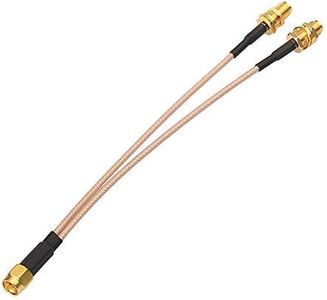 SUPERBAT SMA Splitter Cable SMA Male to Dual SMA Female Cable SMA Adapter V Type 50ohm 15cm(6 inches) WiFi Antenna Adapter Connector