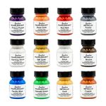 Angelus Leather Acrylic Paint Kit for Customizing Sneakers, Shoes, Hats, Jackets, Bags - Metallic & Pearlescent Set of 12