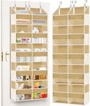 Over the Door Organizer 5 Tiers,Extra Large Behind Door Storage of 10 Compartments,80 lbs Weight Capacity Over the Door Storage, Door Hanging Organizer for Closet, Diaper Organizer (Camel)