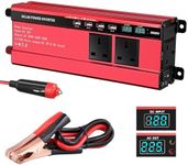 2000w Inverter 12v to 240v,Aluminum Car Power Inverter DC 12v to AC 240v with 3 UK Sockets 4 USB,Pure Sine Wave Inverter with LED Display & 8-tier Safety Protection for Travel, Camping