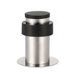 sourcing map Door Stopper Cylindrical Floor Mount Stop Brushed Stainless Steel 64mm Height