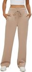 GRAPENT Beige Sweatpants for Women Drawstring Pants Women Women's Athletic Pants Women's Lounge Pants Womens Lounge Pants with Pockets Women Sweatpants Wide Leg Beige Size Large US Size 12 to Size 14