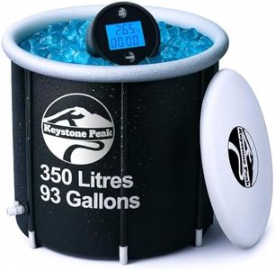 Keystone Peak Cold Plunge Tub – Portable Ice Bath Tub for Athletes & Adults – Sports Recovery & Wellness + Ice Bath Thermometer and Timer - Waterproof Floating Thermometer for Ice Bath & Pool