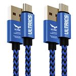 ULTRICS Micro USB Cable 1M, (2 Pack) Nylon Braided Extremely Durable Android Charger Lead, Fast Charging and Data Sync Cord Compatible with Galaxy S7 S6 Edge S5 J7 LG Nexus Nokia Xbox PS4 – Blue