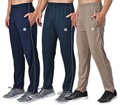 eKools� Plain Trackpants for Men | Plain Trackpants | Basic Trackpants | Regular Trackpants | Casual Trackpants | 100% Cotton | Men's Trackpants (Pack of 3, Navy, Navy_Mix & Camel, X-Large)