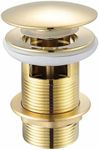 Xcel Home Gold Slotted Click Clack Dome Waste | Replacement Basin Brass Pop Up Mushroom Sink Basin Plug | Standard G 1 1/4" BSP connection | 1 pc (Standard) (Dome)