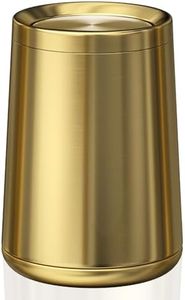 YOJIA 2.6Gal/10 L Gold Brushed Stainless Steel Trash Can with Swing Cover, Bathroom Trash Can with Lid, Garbage Can for Bathroom, Bedroom, Office, Hotel, Rest Room, RV (Gold)