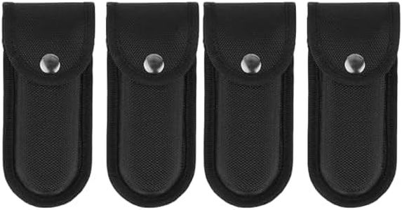 Dual-Orientation Nylon Knife Sheath with Snap Closure - 4 Pack (4.25" Capacity, Belt Loop Included)