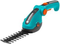 Gardena 9857-20 Battery Grass and Shrub Shears - Cordless, Handheld Shears for Trimming Lawn Edges or Small shrubs and Bushes, 80 Min Run time, Replaceable Quality Non Stick Blades, Turqoise