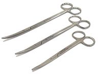 FusionKraft Metzenbaum Dissecting Scissors, Curved Blades, Combo Pack of one each of 6", 7" & 8"