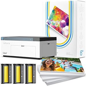 Liene 4x6'' Photo Printer, Photo Printer (100 Sheets), Full-Color Photo, Portable Instant Photo Printer for iPhone, Thermal Dye Sublimation, Wi-Fi Picture Printer w/ 100 Sheets Paper & 3 Cartridges