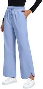 Xaatren Nurse Scrub Work Pants for Women,2-Way Stretch Mid-Rise Straight Leg Medical Workwear Drawstring & 4 Pockets Bottoms(Blue,X-Large)