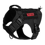 OneTigris Tactical Dog Harness Vest with Handle, Military Dog Harness for Large Medium Dogs,No-Pull Service Dog Vest,Adjustable Dog Vest Harness for Walking Hiking Training (L, Black)