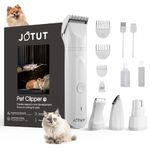 JOTUT Small Dog Clippers Low Noise Dog Grooming Kit Home Pet Hair Shaver with 4 Replacebale Blade Cordless Dog Paw Trimmer Electric Nail Grinder for Small Dog&Cat