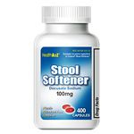 HealthA2Z® Stool Softener | Docusate Sodium 100mg | Red Capsules | Dependable | Gentle Constipation Relief (400 Counts (Pack of 1))