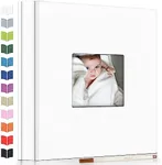 Artfeel Photo Album Self Adhesive Scrapbook Album for 3x5 4x6 5x7 8x10 Pictures,60 Pages Linen Cover with Display Window DIY Photo Book,Ideal Gifts for Family Travel Wedding Baby