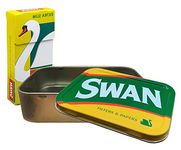 Swan Tobacco Tin 2oz with 120 Swan Extra Slim Filter Tips Roll up Baccy Kit for Smoking Men or Women Swan Filters with Tobacco Storage Box, Yellow