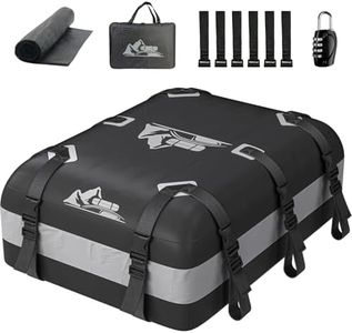 BATSUVCER Car Rooftop Cargo Carrier Bag 20 Cubic Feet, 100% Waterproof Heavy Duty Car Roof Bag for All Vehicle with/Without Racks - Anti-Slip Mat, 6 Door Hooks, Storage Bags, 5CM Straps(Gray)
