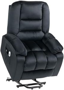 HOMCOM Fauteuil électrique releveur, Fauteuil Relax électrique, Assemblage Facile, 8 Points de Massage vibrants, Chauffant, revêtement en Imitation Velours, 2 télécommandes, Noir