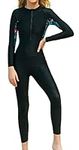 Maeau - Womens Athletic Swimwear Printing Diving Wet Suit One Piece Long Sleeve Swimsuit Sunscreen Wetsuit Swimming Costume for Surfing Kayaking Snorkeling Summer Beach - S - Black