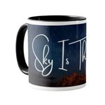 Navadey Black Ceramic Coffee Mug with Quotes for Coffee Tea Beverages | Coffee Cups for Home, Office & Gifting - Sky is The Limit