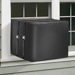 Insulated Protection for Outside AC Units: Window & Wall Air Conditioner Cover to Retain Warmth, 25.5''Lx 18''Hx 20.5''D- Black