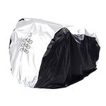 URBEST Bike Cover, Waterproof Outdoor Bike Protector Dust-Proof and Sunscreen Cover with Lock Hole for Mountain Bike, Road Bikes and Electric Bikes (Black and White)