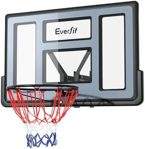 Everfit 45" Mini Basketball Hoop for Kids Adult, Indoor Door Basket Ball Hoops Net Wall Backboard, Wall-Mounted Toys Home Room for Sports Exercise Playing Game, Black/Blue
