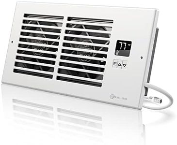 AyA Gear Smart Register Vent, Quiet AC Vent Fan with Thermostat Control, Heating Cooling Register Booster Fan Fits 4” x 10” Register Holes, White