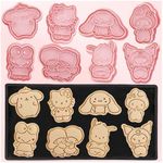 Mini Anime Cookie Cutter Set, 8 Piece Cartoon Stamped Embossed Molds for Baking Cupcake Pancake Apple Pie Pastry, Suitable for Gingerbread Frosting Decoration