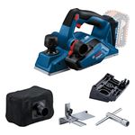 BOSCH GHO 185-LI PROFESSIONAL Cordless Planer 18.0 V (Solo) | Planing Width Max 82mm & Depth 0-2.6mm, 14,000rpm, Rebating Depth 0-9mm, Vibration Emission 3.5m/s², 1Yr Warranty(Battery Sold Separately)