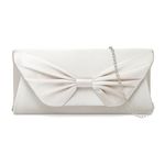 kiss me Women Clutch Purse Elegant Bowknot Evening Bag Classy Purse Wedding Party Shoulder Bow Bag (Apricot)