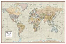 2024 Swiftmaps 24" x 36" World Map Contemporary Premier Wall Map Poster Mural, Laminated, Made in the USA