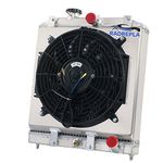 RADREPLA 3 Row Aluminum Radiator Compatible with 1992-01 Honda Civic EJ/EK/Civic DEL SOL EG/Acura Integra DB DC Radiador 93 94 95 96 97 98 99 Downflow Radiators Shroud 1x12" Fans Thermostat Relay Kit
