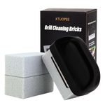 KTUOPEE Grill Cleaner, Griddle Cleaning Brick Block Heavy Duty Grill Stone Cleaning Bricks, Pumice Flat Top Cleaning Stone Removing Stains Greases Residue - 3 Pack with 1 Handle